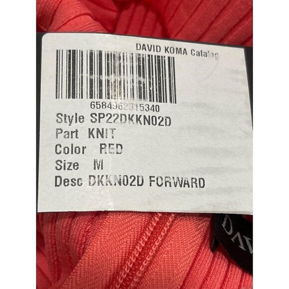 DAVID KOMA For FWRD Maxi Dress in Red Orange Medium New Womens Ribbed Knit Midi - Picture 9 of 10